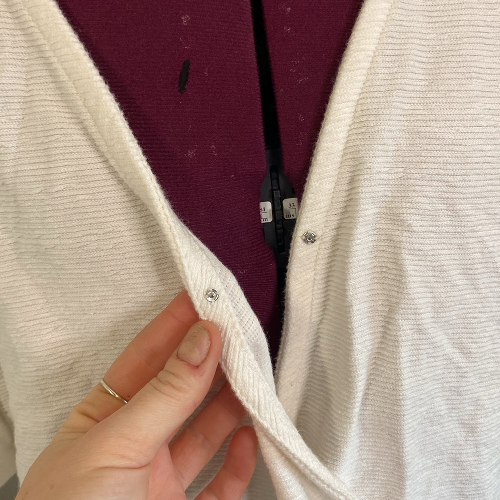 Cream Surplice Drawstring Women's Top - Picture 3 of 8